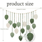 Winmist Glimpse Large Boho Macrame Wall Hanging-Leaf Tapestry Decor for Bedroom,Handcrafted Green Nature-Inspired Wall Art,Refreshing Space Background