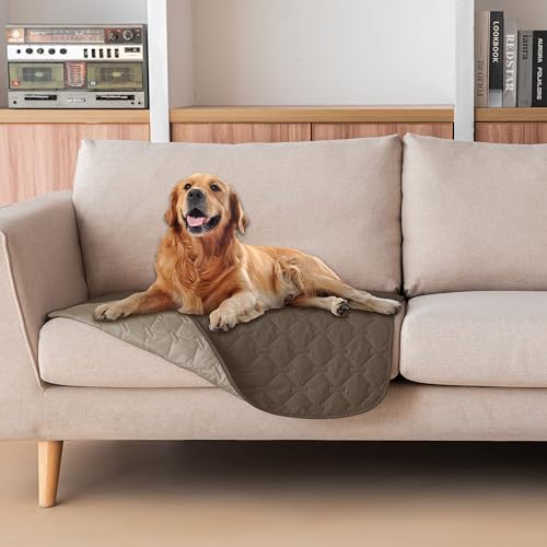 gogobunny 100% Double Sided Waterproof Dog Blanket Soft Pet Bed Cover Reversible Protect Furniture Couch Sofa Car for Puppy Cat Kids (Dark Walnut/Light Walnut, 30x30 Inch (Pack of 1)) - color: Dark Walnut/Light Walnut, size: 30x30 Inch (Pack of 1)