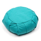 Myga Zafu Yoga Meditation Cushion with Washable Cover - Floor Cushion Pillow with Natural Buckwheat Filling - Soft Round Cotton Design for Meditating or Pranayama Exercises - color: Turquoise