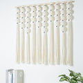 RUIZHIXUAN Large Macrame Wall Hanging Macrame Ball Wall Hangings Tapestry Cotton Textile Boho Wall Decor Art Bohemian headboard Handwoven 39" Wx38” L(Cream) - color: Cream