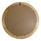 dwellington Rustic Round Wall 24 Inch Wood Circle Mirror with Beads, Decorative Farmhouse Mirror for Living Room, Bedroom, Kitchen, Entryway (White)