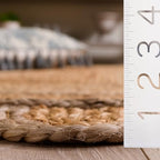 SAFAVIEH Area Rug 5x8 - Natural Fiber Collection - Natural & Grey, Handmade Jute, Ideal for Living Room, Bedroom, Dining Space (NFB125F) - color: Natural/Grey, size: 5' x 8' (Rectangular)