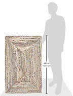 SAFAVIEH Cape Cod Collection Area Rug - 2'3" x 4', Beige & Multi, Handmade Jute & Cotton, Woven Braided Design (CAP202B) - color: Beige/Multi, size: 2'3" x 4' (Rectangular)