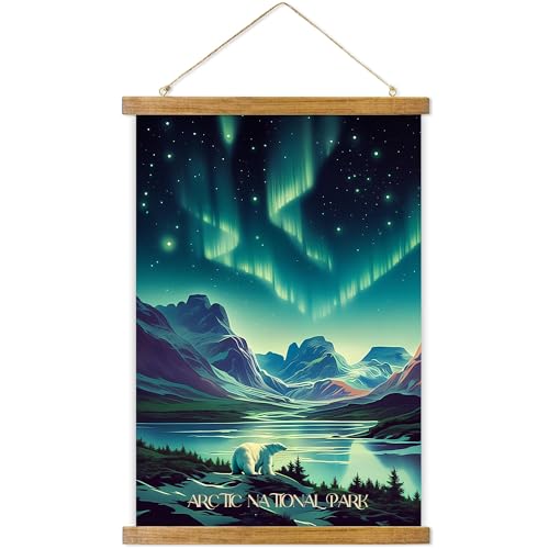 ABoby Vintage Gates of the Arctic National Park Posters - Alaska Travel Posters - Retro Style Wall Decor with Wood Frames - Ready to Hang - color: Gates of the Arctic