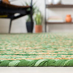SAFAVIEH Cape Cod Collection Runner Rug - 2'3" x 7', Green & Natural Brown, Handmade Jute & Cotton, Woven Braided Design (CAP202Y) - color: Green/Natural, size: 2'3" x 7' (Runner)
