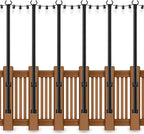 AHRLHR 6 Pack 5 Ft String Light Poles, String Light Poles for Outside with Fixing Clips,Metal Poles for Outdoor String Lights, Hanging Light Poles for Deck Fence Garden Backyard Wall Bistro - size: 6 Pack-5FT