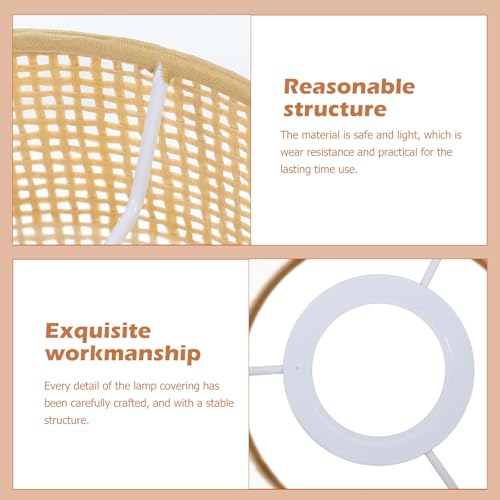 UKCOCO Rattan Woven Lamp Shade for E27 E14 Bulbs Rustic Cylinder Lampshade for Table Lamps Floor Lamps Pendant Lighting Boho Style Home and Hotel Decor 5.5 Inch