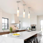 Modern Pendant Lights Kitchen Island 3 Pack LED Pendant Lighting Brushed Nickel with Milky White Lampshade Adjustable Hanging Ceiling Light for Dining Room Bath Entryway, 3000K-6000K - color: Brushed Nickel, size: 1-Light 3-Pack