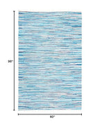 SAFAVIEH Rag Rug Collection Area Rug - 5' x 8', Turquoise & Multi, Handmade Boho Stripe Cotton, Ideal for High Traffic Areas in Living Room, Bedroom (RAR129C) - color: Turquoise/Multi, size: 5' x 8' (Rectangular)