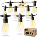 30FT LED Outdoor String Lights with 10+1 Edison Shatterproof IP65 Waterproof Bulbs, 2700K Dimmable Commercial Grade Patio Lights, Heavy Duty Outside Hanging Lights for Garden Porch Decor - size: 30 Ft