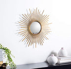 Safavieh Home Collection Rosaland 24-inch Gold Sunburst Round Mirror