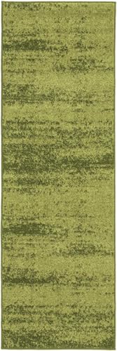 Rugs.com - Angelica Collection Rug – 6 Ft Runner Green Easy-Clean Runner Rug – Perfect for Hallways, Kitchens, and Entryways - color: Green, size: 2' x 6' (Runner)