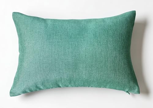 Aiking Home Imitation Burlap Lumbar Pillow Cover 12x18 Inch Vintage Faux Linen Rustic Natural Look, 1 Piece Elegance Farmhouse Style Accents Pillow Case for Indoor Use, Aqua - color: Aqua, size: 18" x 12" (Pack of 1)