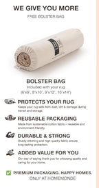 HOMEMONDE Solid Braided 8'x10' Jute Area Rug Natural - Eco Friendly Premium Fiber - Durable and Reversible Handwoven Farmhouse Rugs for Living Room, Hallway, Bedroom, Dinning Room, Kitchen, Office - size: 8' x 10' (Rectangular)