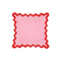 Tov Furniture Scalloped Edge Rust and Pink Linen Throw Pillow - color: Rust, Pink