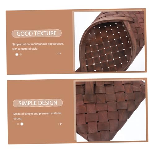 Luxshiny Vintage Wood Woven Wall Basket Hanging Storage Holder for Flowers and Sundries Multifunctional Home Decor Organizer for Doors Walls and Living Spaces