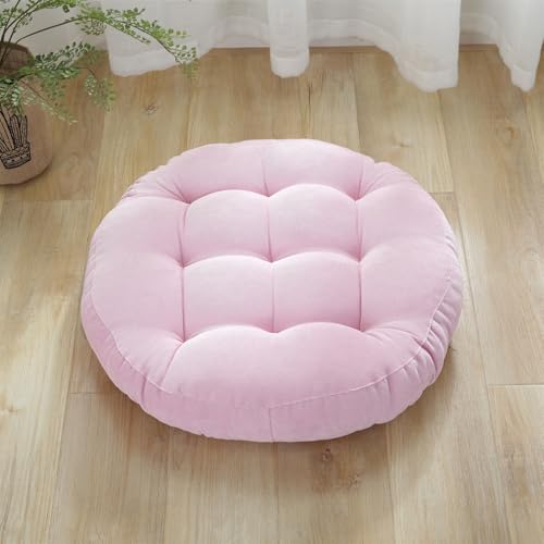 SK Studio Meditation Floor Pillow, Large Floor Cushions, Round Floor Cushion Seating for Adults Kids, Classroom Furniture Floor Pillow for Yoga Living Room, Pink, 22" W x 22" L (Pack of 1) - color: Pink, size: 22"W x 22"L (Pack of 1)