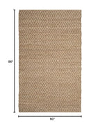 SAFAVIEH Natural Fiber Collection Area Rug - 5' x 8', Natural & Red, Handmade Diamond Trellis Jute, Ideal for High Traffic Areas in Living Room, Bedroom (NF873A) - size: 5' x 8' (Rectangular)