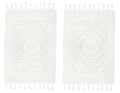 COTTON CRAFT Woven Area Rug - 2 Pack Cotton Jacquard Textured Rug - Boho Farmhouse Rustic Throw Rug with Fringe - Machine Washable Accent Mat for Bedroom Living Room Entryway Nursery - 20x32 - White - color: White - 2 Pack, size: 1'8" x 2'8" (Rectangular)
