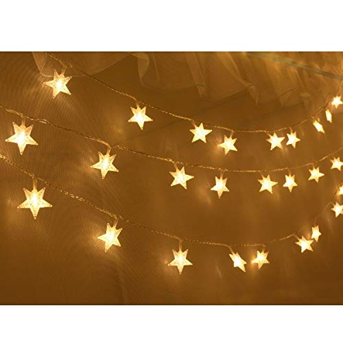 25ft 50 LED Multicolor Star String Lights for Bedroom Decorations, Battery Operated Led Christmas Lights for Apartment Dorm Room Decor(Remote/Timer/Warm White Multicolor Combination) - color: Multicolor
