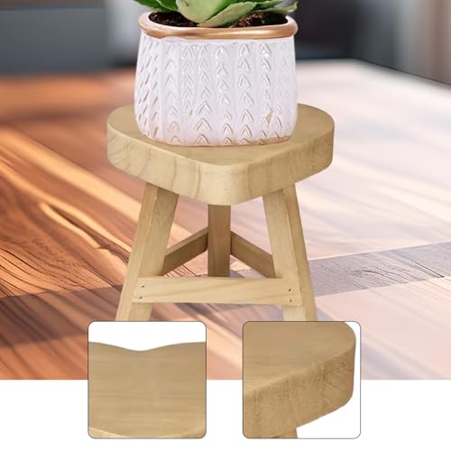 Wooden Plant Stand Potted Rack Rustic Small Decorative Display Stand Plant Stool for Balcony Table Bedroom Garden Home Decor , Heart - color: Heart