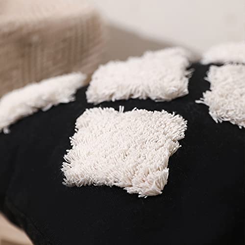 vctops Boho Tufted Decorative Lumbar Throw Pillow Cover with Tassels Cotton Geometric Cushion Cover for Couch Sofa Bed (Black,12"x20") - color: Black, size: 20" x 12" (Pack of 1)