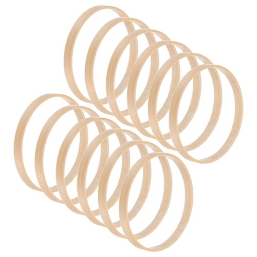 M METERXITY 12 Pack Wooden Bamboo Floral Hoop-4 Inch Craft Wooden Wreath Rings, Apply to DIY Wedding Wreath Decor/Macrame Dreamcatcher/Wall Hanging Crafts (Wooden) - size: 4 Inch