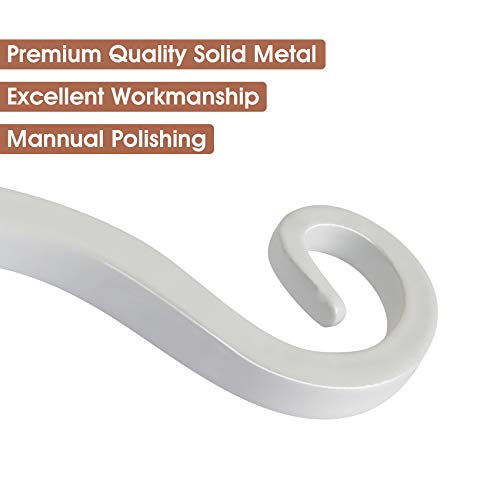Jardim 2 Pack 6 Inch Premium Decorative Metal Iron Wall Hook, Indoor Outdoor Plant Hanger, Rustic Hanging Gardening Bracket Hook, for Planters, Bird Feeders, Lanterns, Wind Chimes (White) - color: White, size: 6 Inch