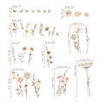 decalmile Boho Flower Wall Decals Wildflower Floral Dandelion Grass Wall Stickers Baby Nursery Girls Bedroom Kids Room Wall Decor