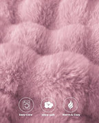 Ultra Soft Cozy Faux Fur Throw Blanket, Fuzzy Plush Thick Bubble Blanket, Oversize Luxury Fluffy Blanket for Couch, Sofa, Bedroom, and Living Room,50x60 Inches,Pink - color: Pink, size: Throw