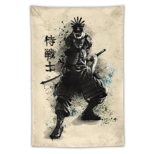 JOKIMAL Japanese Samurai Art Tapestry Poster Wall Art Decor for ApartmentHomeDorm Living Room Bedroom 40"x60" - color: Samurai 2