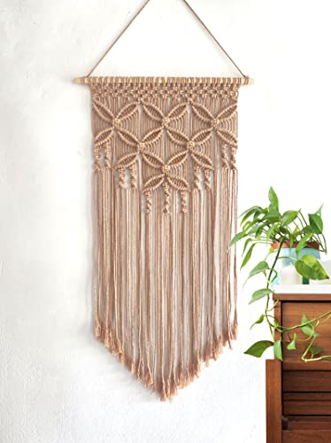 Winterdemoon Handmade Cotton Home Decor Macrame Wall Hanging Khaki - color: Khaki