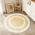 Asrug Imitation Jute Low Pile Round Rug Area Rug Washable Non-Slip Circle Rug Soft Plush Touch Circle Rugs Round for Kitchen Bathroom Living Bedroom Nursery, Carpet 3ft /36 inch/91 cm Beige/Brown - color: Beigebrown, size: 3ft