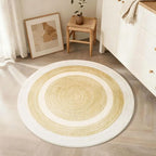 Asrug Imitation Jute Low Pile Round Rug Area Rug Washable Non-Slip Circle Rug Soft Plush Touch Circle Rugs Round for Kitchen Bathroom Living Bedroom Nursery, Carpet 3ft /36 inch/91 cm Beige/Brown - color: Beigebrown, size: 3ft