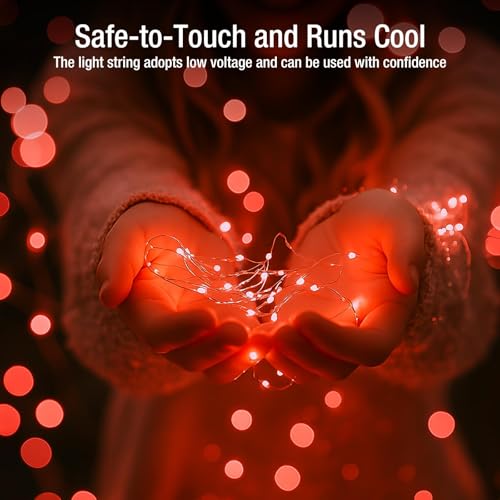 6 Pack Fairy Lights Battery Operated - 7ft 20 Led Twinkle Lights 3 Modes, Bulk Mini String Lights Waterproof for Mason Jars Vases DIY Party Wedding Decoration Christmas - Red - color: Red, size: 6 Pack