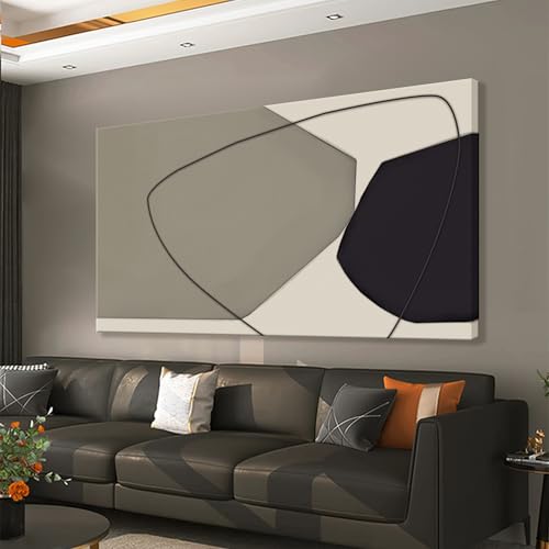 Abstract Wall Art Decor Canvas Art Wall Decor Minimalist Wall Art Geometric Color Block Canvas Artwork Paintings Black And Grey White Wall Art Modern Bedroom Art Office Home Decor Wall 20"X 40" - color: Grey Black, size: 40"L x 20"W