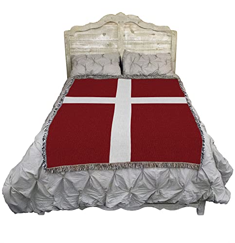 Pure Country Weavers Danish Denmark Flag Blanket - Gift Tapestry Throw - Woven from Cotton - Made in the USA (72x54) - color: Denmark, size: 72" x 54"