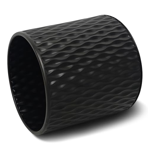 ARNIS Plants Pots with Stand, Set of 2 Planters, Unique Mid Century Decorative Metal Flower Pots with Drainage, 8.25 & 10.5 Inch, Black - color: Matte Black, size: 8.25 &10.5