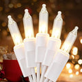 TIGOMOOV 50 Count Mini Clear White Christmas Lights-120V Plug-in End to End Connectable Incandescent String Lights,13FT White Wire -UL Certified Christmas Tree Lights for Indoor Outdoor Holiday Decor