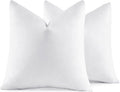 MIULEE 28x28 Pillow Inserts,Set of 2 Down Feather Throw Pillows for Couch Sofa Bed, Decorative Fluffy Throw Pillow Inserts Cotton Fabric,White
