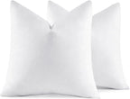 MIULEE 26x26 Euro Pillow Inserts,Set of 2 Down Feather Throw Pillows for Couch Sofa Bed, Decorative Fluffy Throw Pillow Inserts Cotton Fabric,White