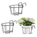 TreeLen 3Pack 10inch Railing Planter Outdoor Balcony Hanging Baskets for Plants Fence Planters Metal Potted Stand Indoor Porch Railing Planters Flower Pot Holder