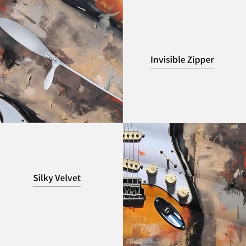 Music Pillow Covers 18x18 Set of 2 Guitar Art Throw Pillows Covers Square Farmhouse Decorative Outdoor Cushion Cases for Bed Couch Sofa - color: Guitar, size: 18" x 18" (Pack of 1)