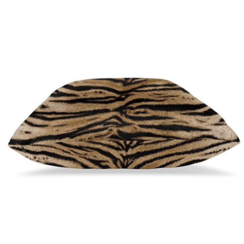 Perinsto Tiger Texture Print Throw Pillow Covers Set of 2 Animal Skin Pattern Decorative Pillowcases Soft Cushion Covers for Sofa Couch Bed Home Decor, 18"X18" - color: Animal Tiger, size: 18" x 18" (Pack of 2)