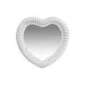Real White Wicker Rattan Heart Mirror (White Finish)