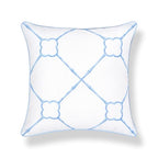 Hofdeco Premium Grandmillennial Coastal Hampton Patio Indoor Outdoor Throw Pillow Cover Only, 22"x22" Water Repellent for Backyard, Couch, Poolside, Azure Baby Blue Print Bamboo Trellis - color: Azure Baby Blue Bamboo Trellis 22"x22"