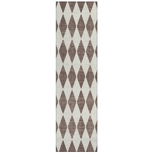Addison Rugs Chantille ACN578 Brown 2'3" x 7'6" Indoor Outdoor Hallway Runner Rug, Stain Resistant Washable Kitchen Area Carpet for Bathroom, Laundry and Bedroom Rug - color: Brown, size: 2'3" x 7'6" (Runner)