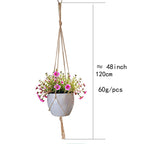 2 Pack 47” Macrame Plant Hanger Jute Rope Indoor Hanging Flower Pot Holder Boho Home Decor Planter Basket for Indoor Outdoor Brown (POTS NOT Included)