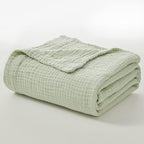 EMME Cotton Throw Blanket for Couch Soft Muslin Blankets 50"x60" Lightweight Breathable Blanket All Season Gauze Blanket, Mint Green - color: 19 - Mint Green, size: Throw (50" x 60")