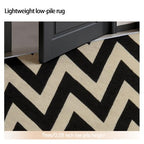 Brown Black Area Rug 3 X 5 ft, Herringbone Stripes Pattern Soft Low Pile Washable Rugs, Simple Theme Non Slip & Shedding Carpet for Bedroom Living Room Playroom Dining Room Nursery - color: Brown Black 9, size: 3' x 5' (Rectangular)